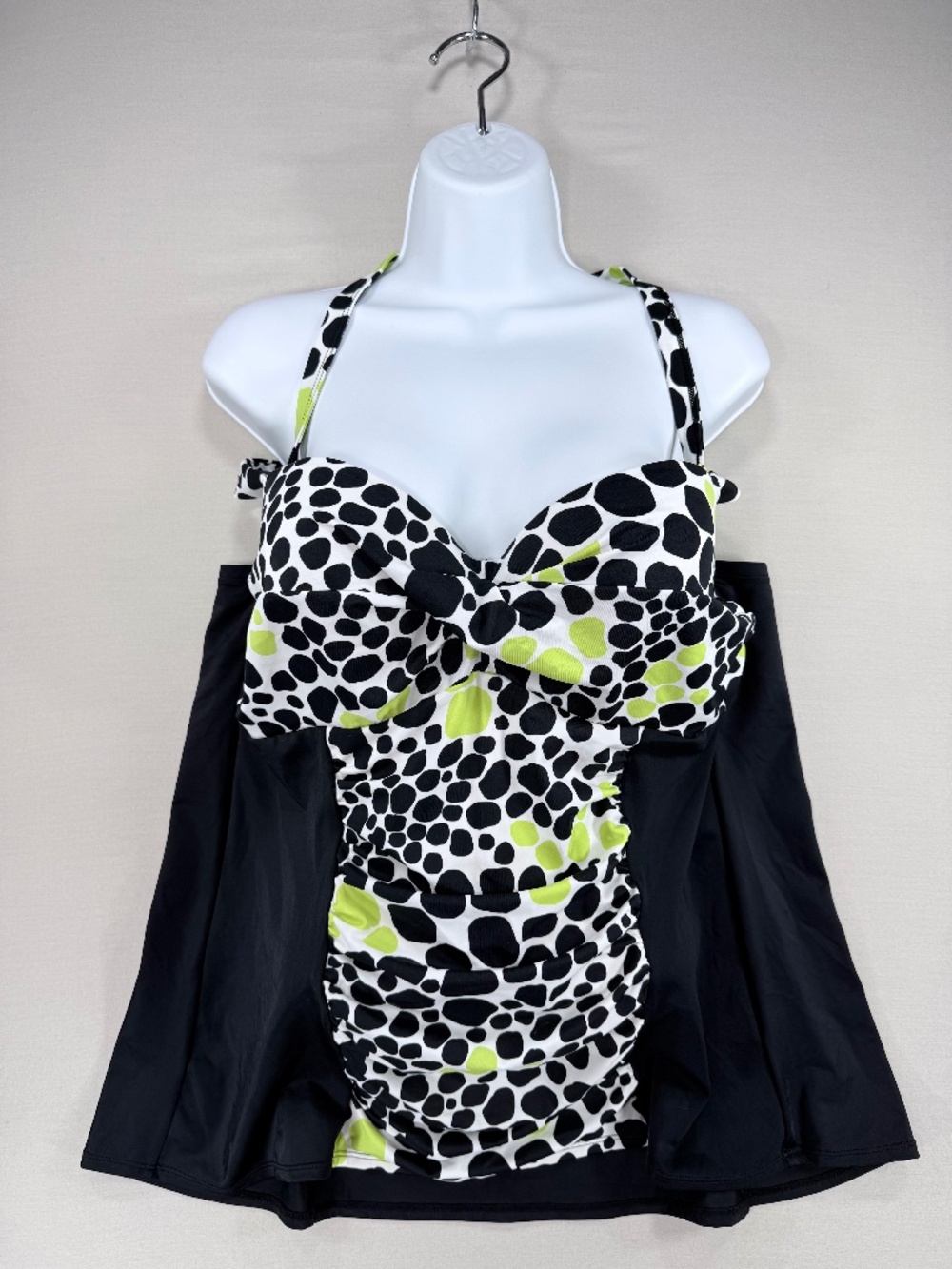 LANE BRYANT NWT Giraffe Dot Underwire Tankini Top 44D 42DD 40DDD